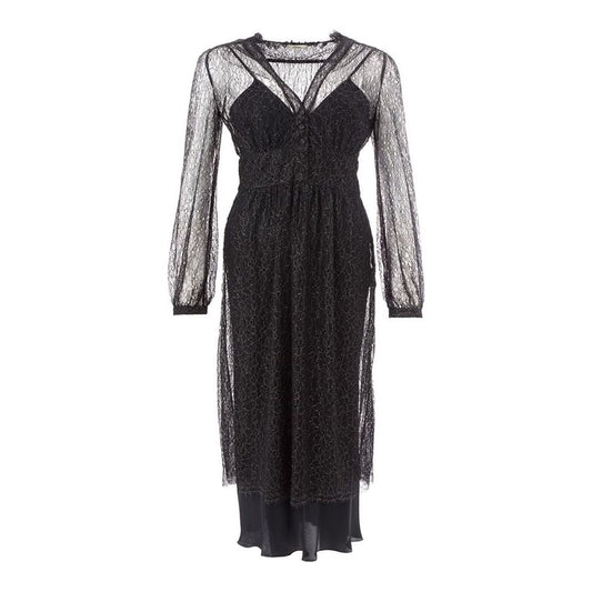 Lardini Black Nylon Casual Dress