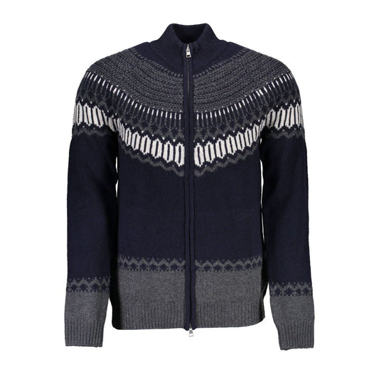 Gant Blue Wool Men Cardigan Gant