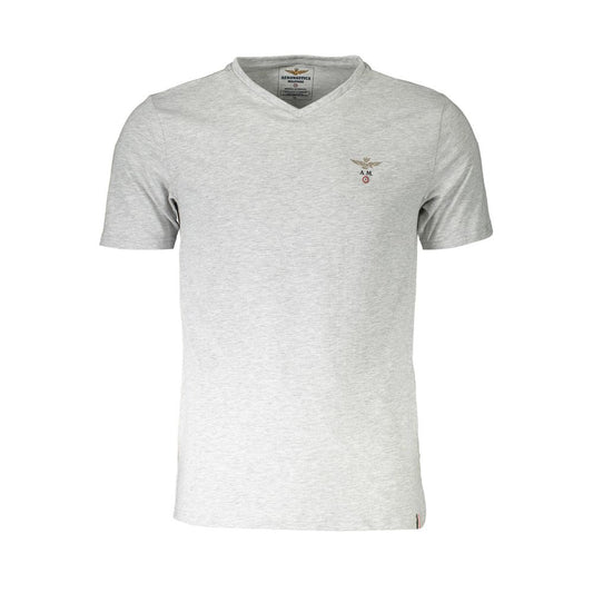 Aeronautica Militare Gray Cotton T-Shirt Aeronautica Militare