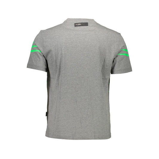 Plein Sport Gray Cotton Men T-Shirt Plein Sport