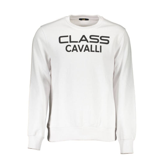 Cavalli Class White Cotton Men Sweater Cavalli Class