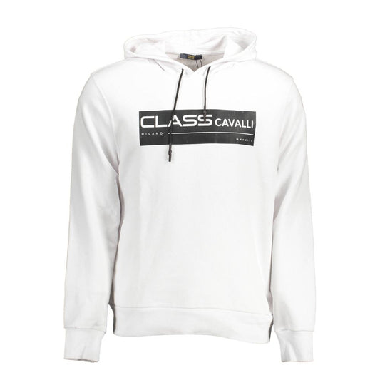 Cavalli Class White Cotton Men Sweater Cavalli Class