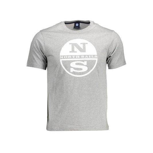 North Sails Gray Cotton Men T-Shirt North Sails