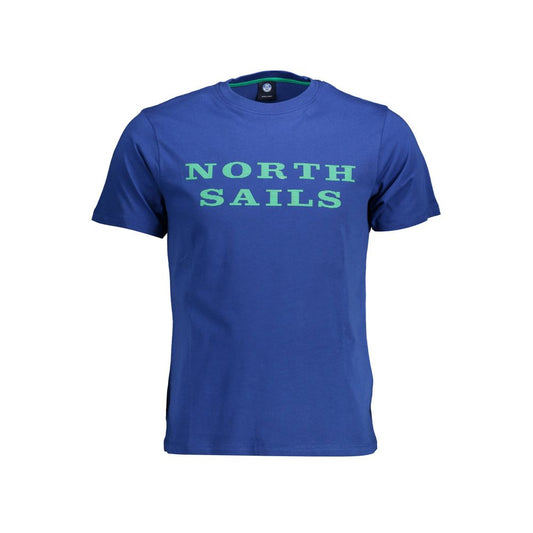 North Sails Blue Cotton Men T-Shirt North Sails