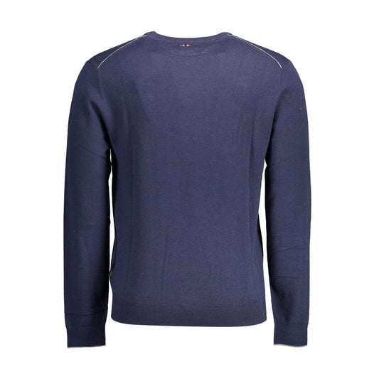 Napapijri Blue Wool Men Sweater Napapijri