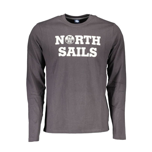 North Sails Gray Cotton Men T-Shirt North Sails