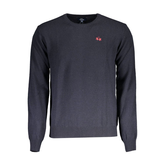 La Martina Blue Wool Men Sweater La Martina