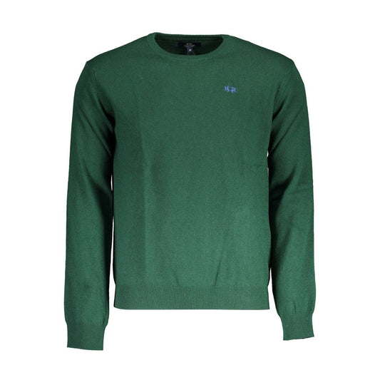 La Martina Green Wool Men Sweater La Martina