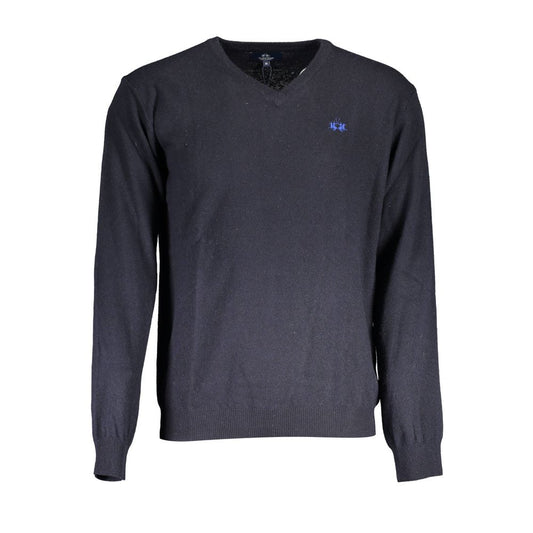 La Martina Blue Wool Men Sweater La Martina