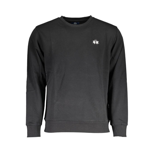 La Martina Black Cotton Men Sweater La Martina