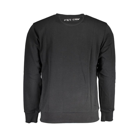 La Martina Black Cotton Men Sweater La Martina