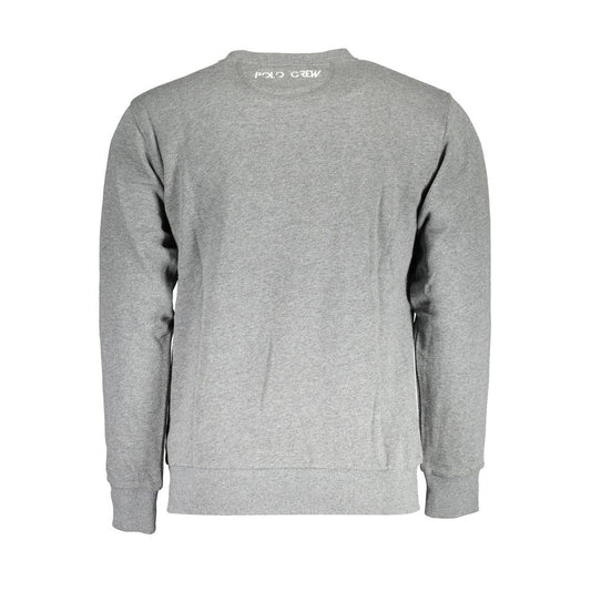 La Martina Gray Cotton Men Sweater La Martina