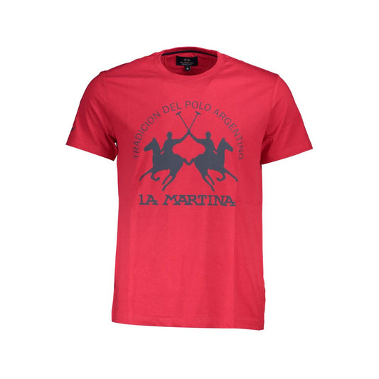 La Martina Red Cotton Men T-Shirt La Martina