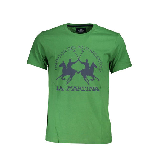 La Martina Green Cotton Men T-Shirt La Martina