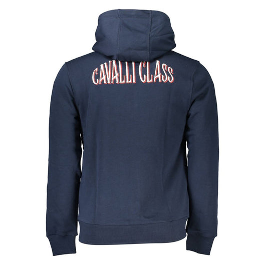 Cavalli Class Blue Cotton Men Sweater Cavalli Class