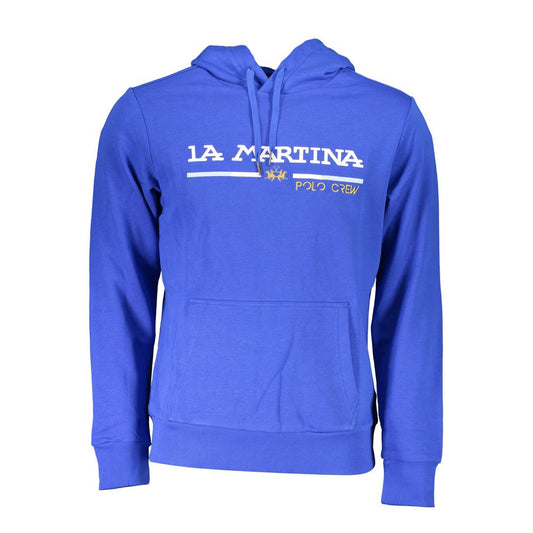 La Martina Blue Cotton Men Sweater La Martina