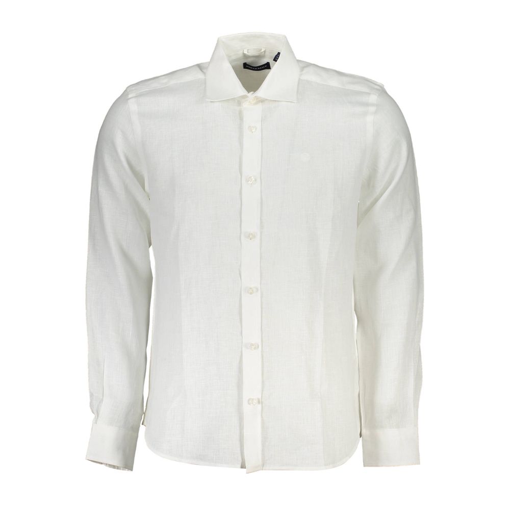 North Sails White Linen Men Shirt North Sails