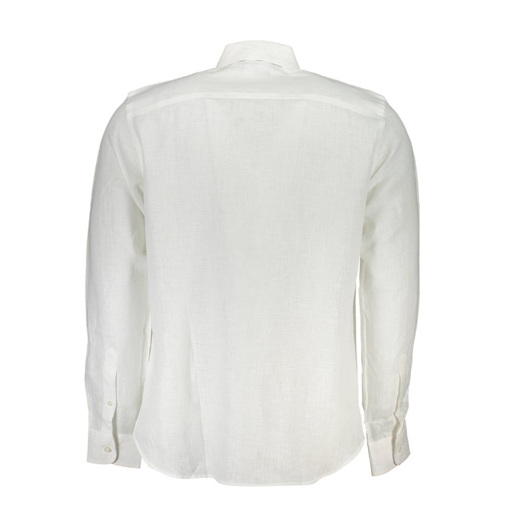 North Sails White Linen Men Shirt North Sails