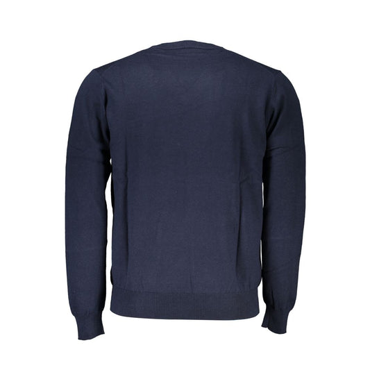 Harmont & Blaine V-Neck Embroidered Blue Sweater Harmont & Blaine