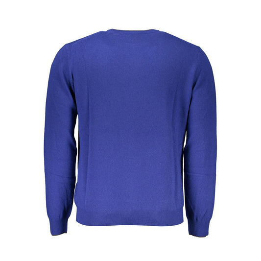 Harmont & Blaine Elegant Blue Crew Neck Cashmere Blend Sweater Harmont & Blaine