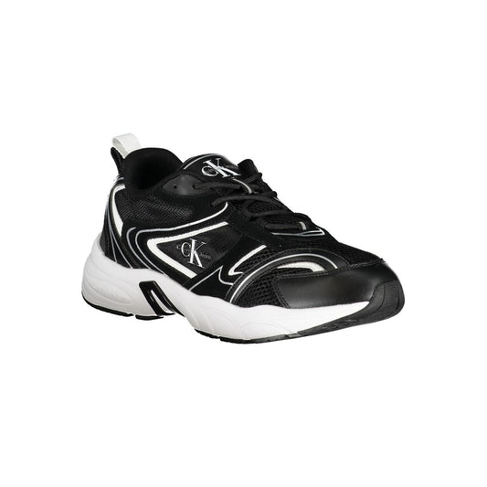 Calvin Klein Sleek Black Lace-Up Sneakers with Contrast Details Calvin Klein