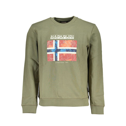 Napapijri Green Cotton Men Sweater Napapijri