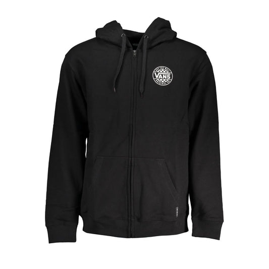 Vans Sleek Black Zip Hoodie with Logo Print Vans