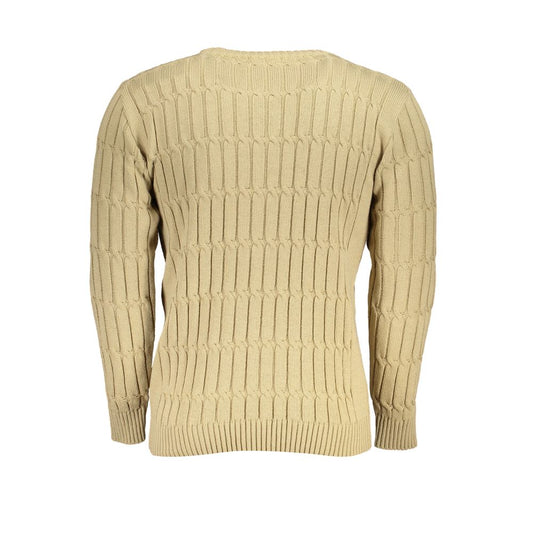 U.S. Grand Polo Elegant Beige Long Sleeve Crew Neck Sweater U.S. Grand Polo