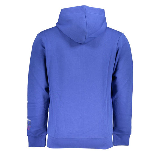 U.S. Grand Polo Chic Blue Hooded Fleece Sweatshirt with Embroidery U.S. Grand Polo