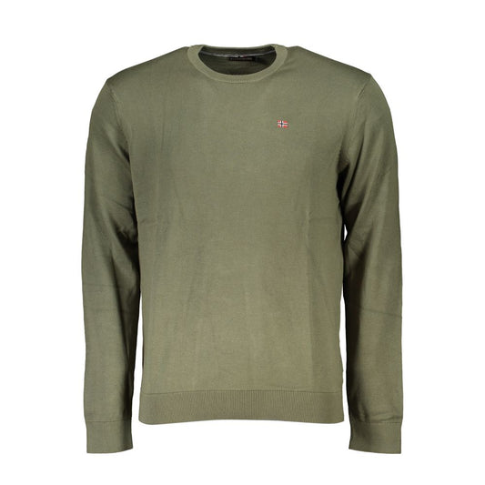 Napapijri Green Cotton Men Sweater Napapijri