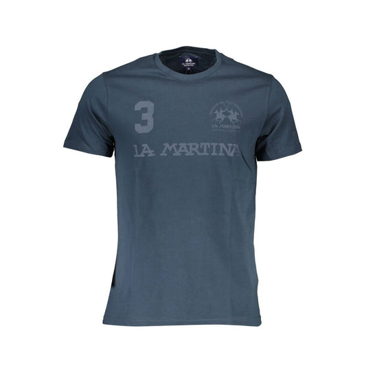 La Martina Blue Cotton Men T-Shirt La Martina