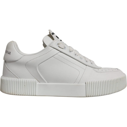 Dolce & Gabbana White Miami Leather Low Top Sneakers Shoes