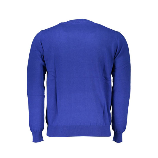 Harmont & Blaine Chic Blue Crew Neck Sweater with Embroidery Harmont & Blaine