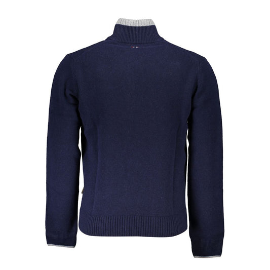 Napapijri Blue Fabric Men Sweater Napapijri