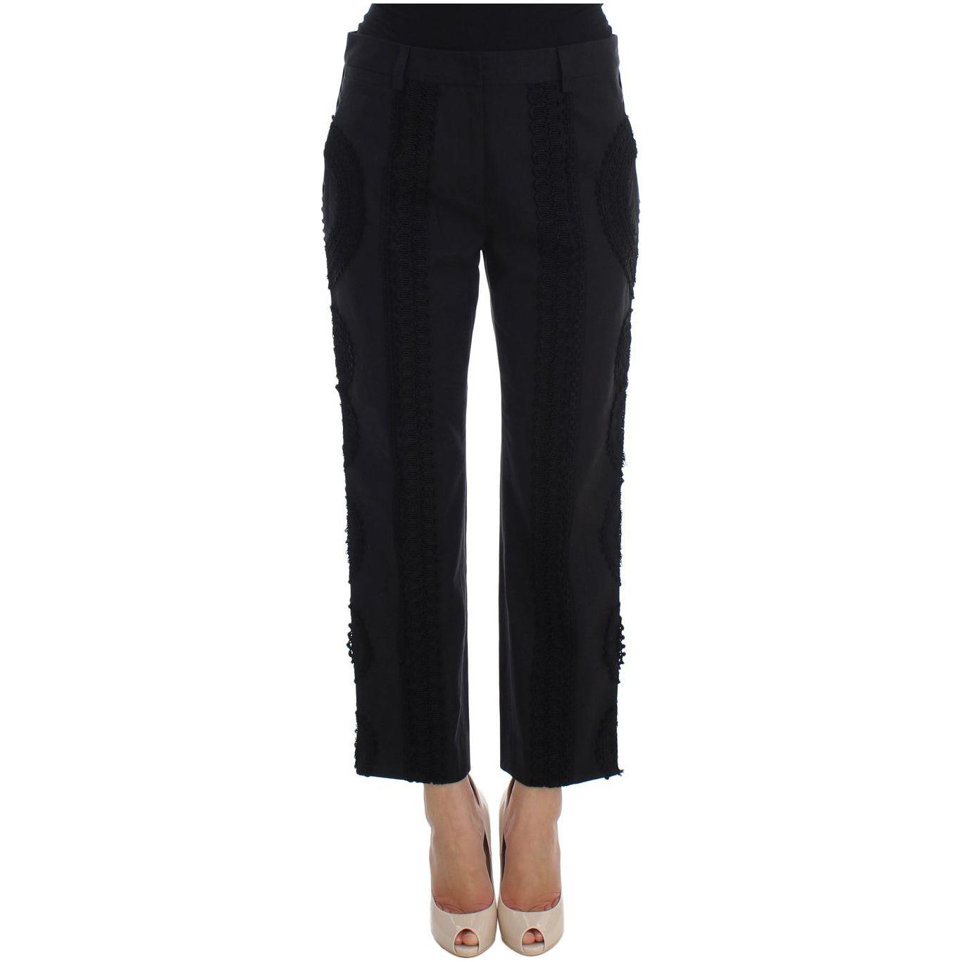 Dolce & Gabbana Elegant Black Torero Capri Pants Dolce & Gabbana