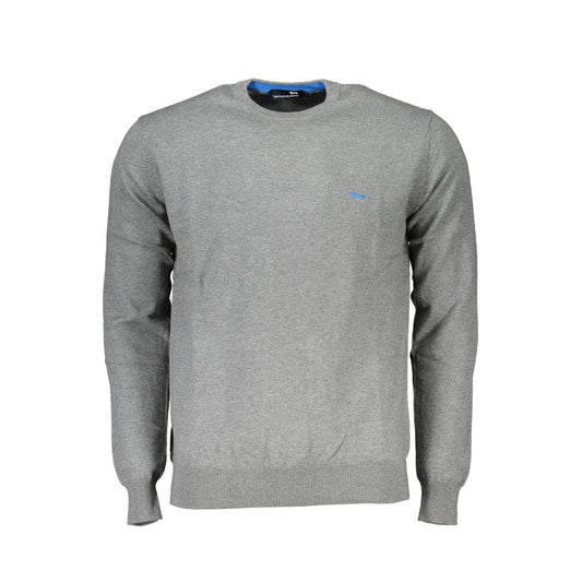 Harmont & Blaine Chic Gray Crew Neck Cotton Blend Sweater Harmont & Blaine