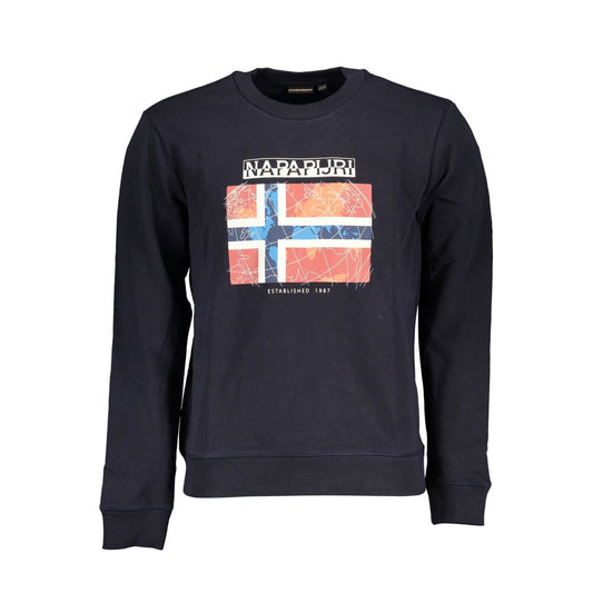 Napapijri Blue Cotton Men Sweater Napapijri