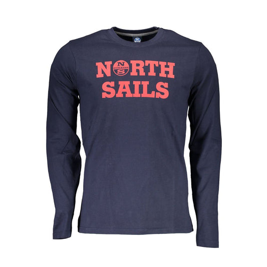 North Sails Blue Cotton Men T-Shirt North Sails