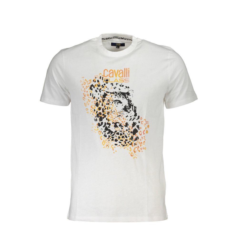 Cavalli Class White Cotton T-Shirt Cavalli Class