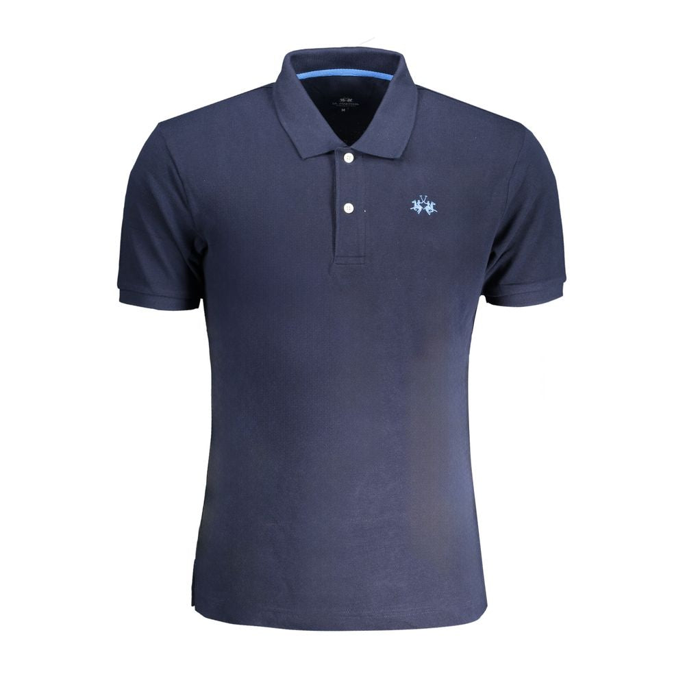 La Martina Blue Cotton Polo Shirt La Martina