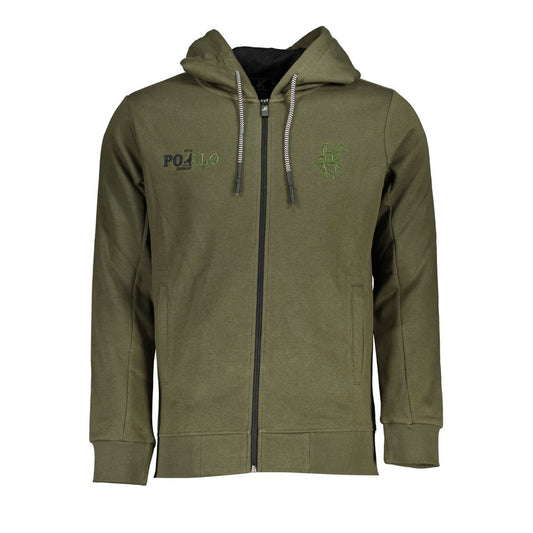 U.S. Grand Polo Elegant Green Hooded Long-Sleeve Sweatshirt U.S. Grand Polo