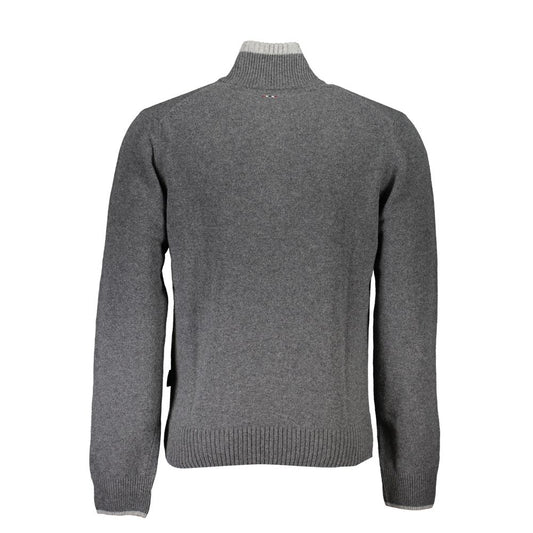 Napapijri Gray Fabric Men Sweater Napapijri