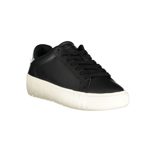 Tommy Hilfiger Black Leather Women Sneaker Tommy Hilfiger