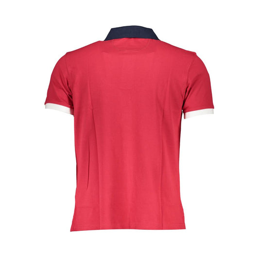 La Martina Red Cotton Men Polo La Martina