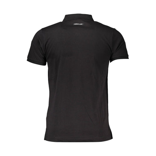 Cavalli Class Black Cotton Men Polo Shirt Cavalli Class