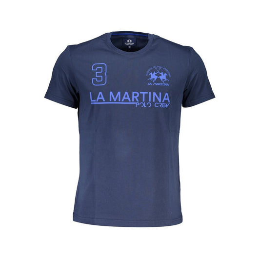 La Martina Blue Cotton Men T-Shirt La Martina