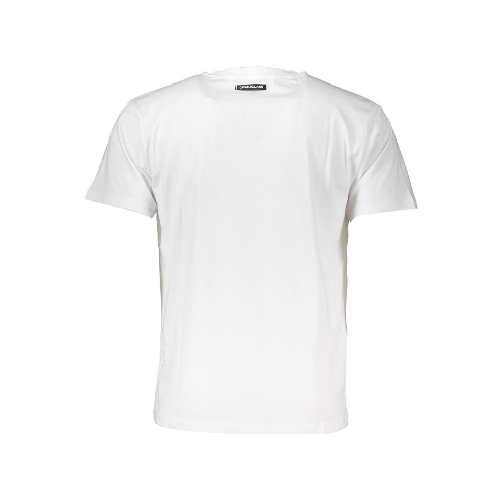 Cavalli Class White Cotton Men T-Shirt Cavalli Class