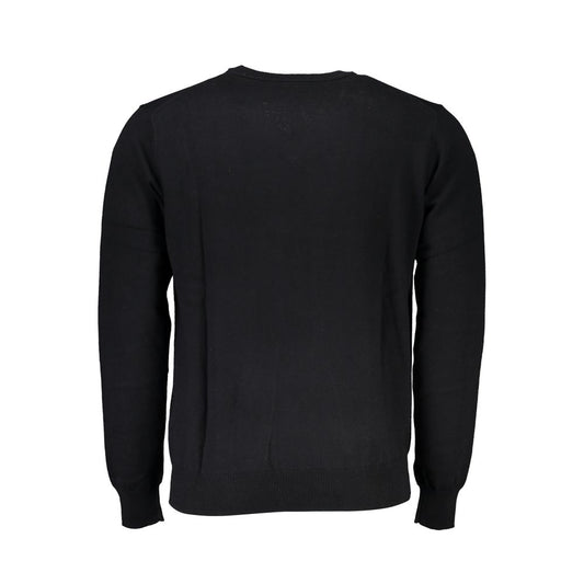 Harmont & Blaine Elegant V-Neck Embroidered Black Sweater Harmont & Blaine