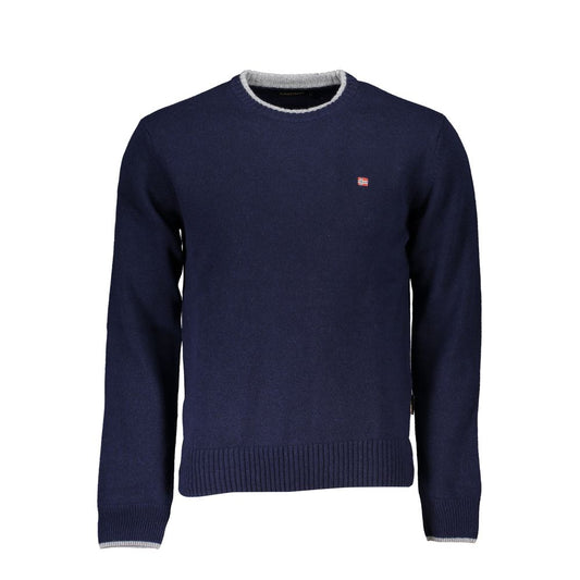 Napapijri Blue Fabric Men Sweater Napapijri