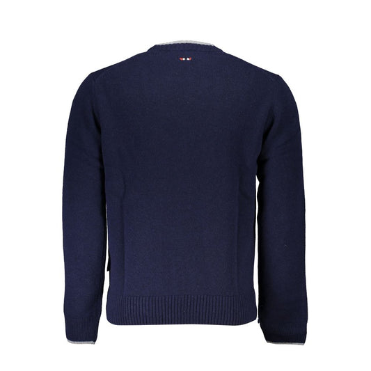 Napapijri Blue Fabric Men Sweater Napapijri